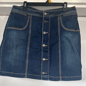 Christopher & Banks Denim Skirt with Contrast Stitching